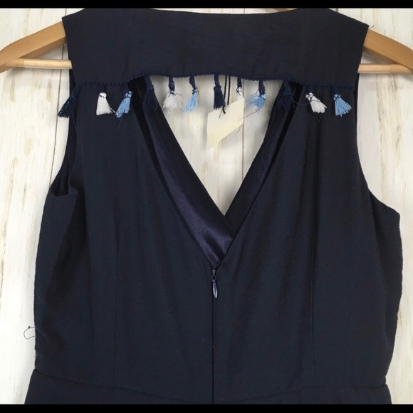 Navy Tassel Wrap Romper - Picture 4 of 6